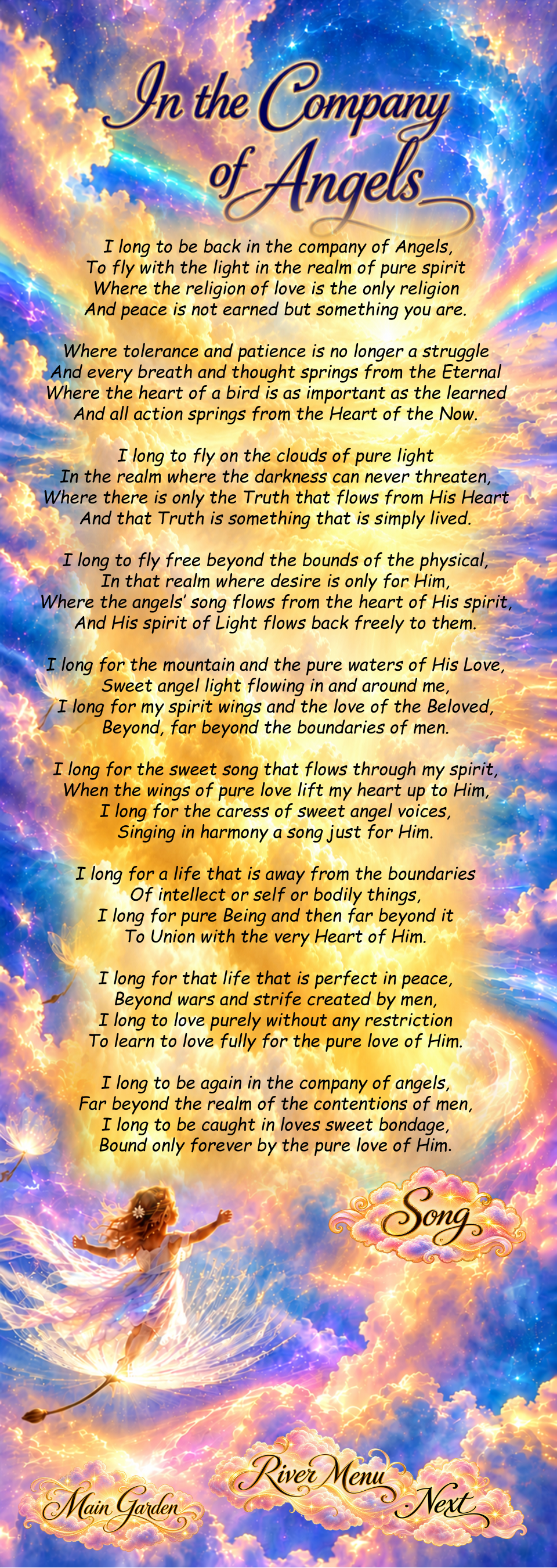 In the Company of Angels, a poem by Kamal Rani set among radiant celestial clouds