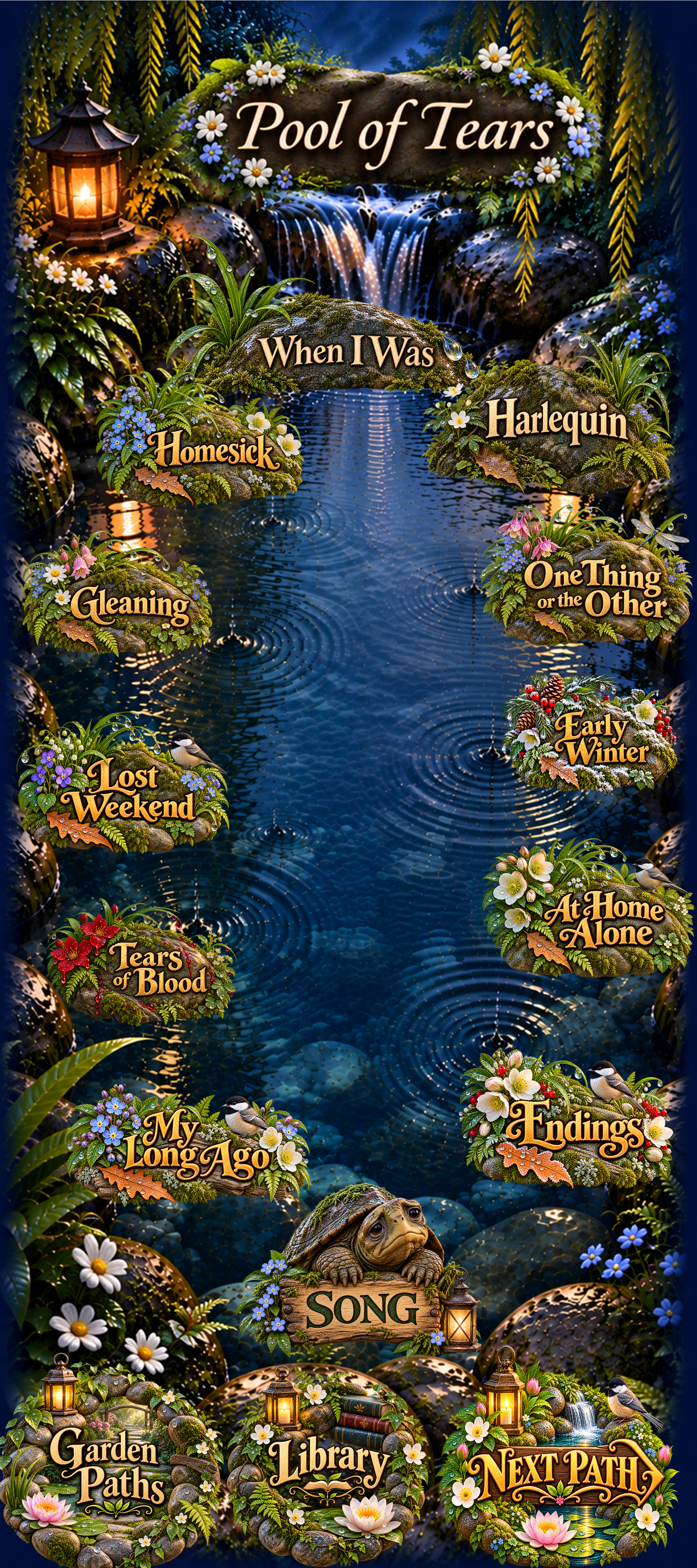 Pool of Tears, a contemplative poetry menu set around a moonlit woodland pool